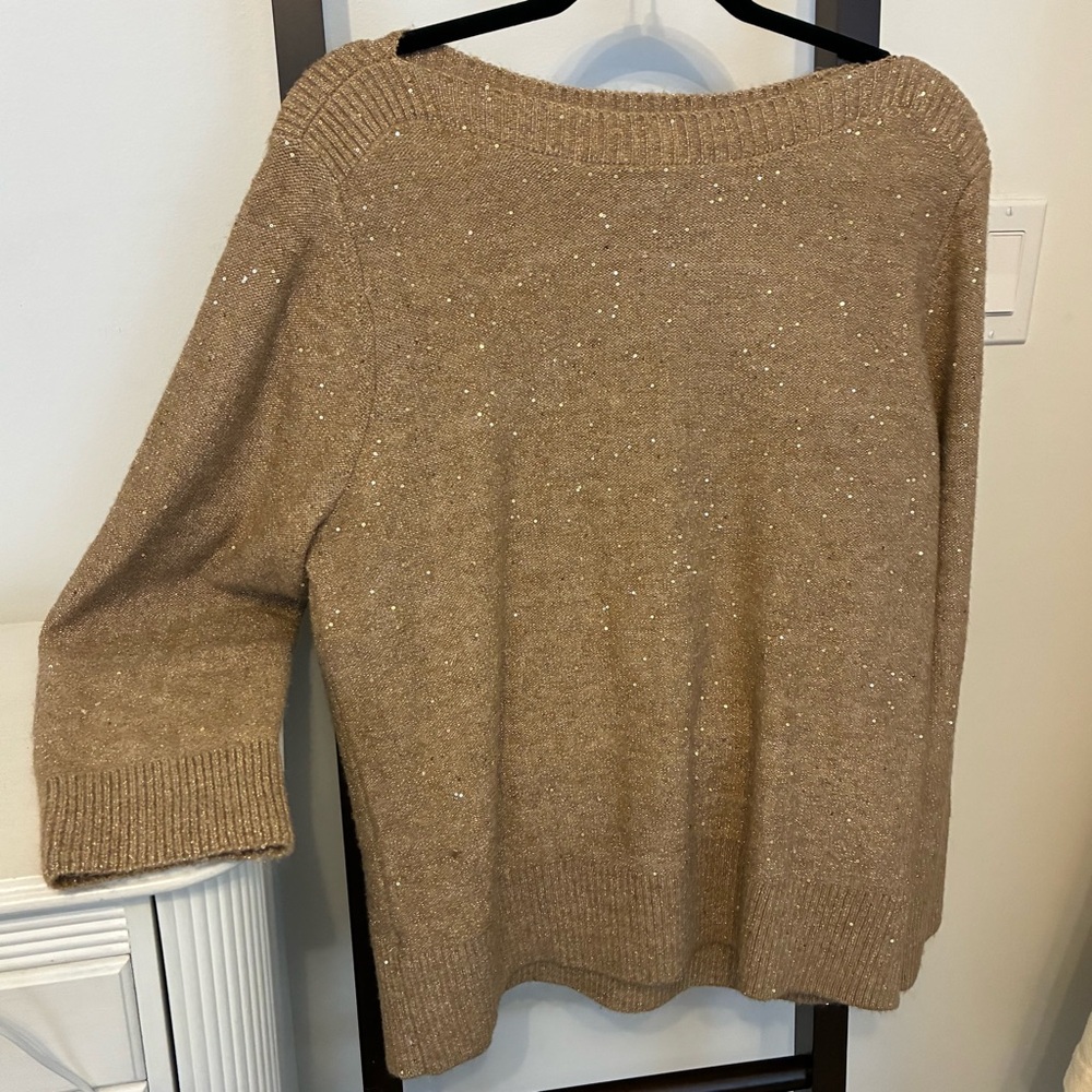 Loft XL Women's gold Sweater with sequins. Gorgeous and soft!